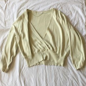 Urban Outfitters Light Green V-Neck Top